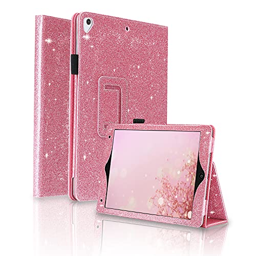 Fansong Hülle für iPad Air 2, Case für iPad 6. 2018 5. Air 1 Pro 9,7 Zoll PU Leder Glitzer mit Auto Schlafen/Wachen Stand Stifthalter Smart Cover für iPad 6. 2018 5. 2017 Air 2 Air 1 Pro 2016 Rosa von FAN SONG