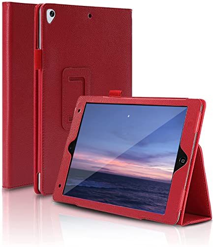 Fansong Hülle für iPad Air 2, Case für iPad 6. 2018 5. Air 1 Pro 9,7 Zoll PU Leder mit Auto Schlafen/Wachen Stand und Stifthalter Smart Cover für iPad 6. 2018 5. 2017 Air 2 Air 1 Pro 9.7 2016 Rot von FAN SONG
