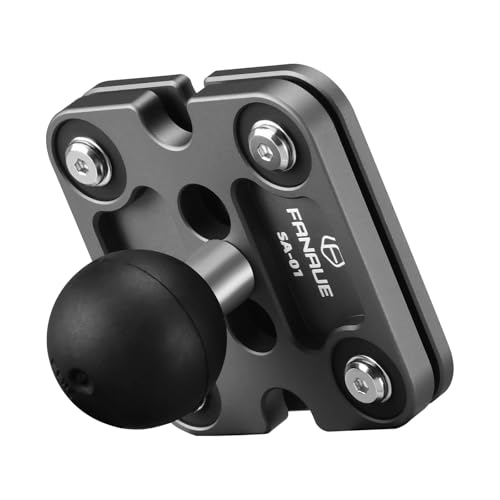 FANAUE Aluminium-Handyhalterung mit 2,5 cm Kugelkopf-Adapter, kompatibel mit RAM-Halterungen, B-Größe, Doppelbuchsenarm (SA-01) von FANAUE