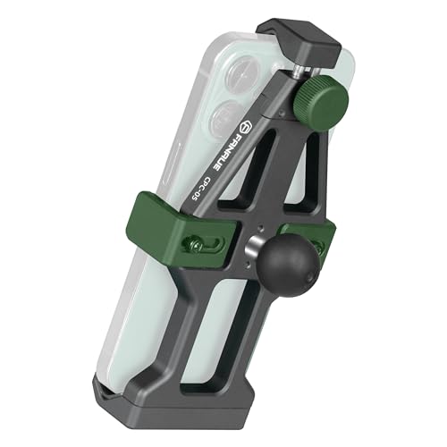 FANAUE Aluminium-Handyhalterung mit 2,5 cm Kugelkopf-Adapter, kompatibel mit RAM-Halterungen, B-Größe, Doppelbuchsenarm und Fahrrad-Motorrad-Handyhalterung für 14 - 17,8 cm (5,5 - 7 Zoll) Smartphone, von FANAUE