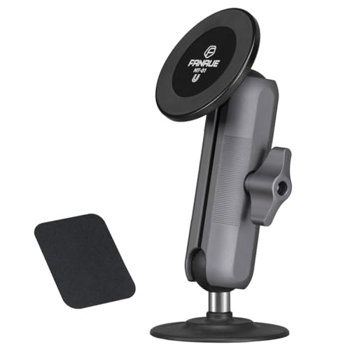 FANAUE SC-03T9 Autohalterung kompatibel mit RAM Mount B Größe Kugelkopf, magnetische Handyhalterung für Armaturenbrett, Windschutzscheibe & anderes Autozubehör – 4,7 bis 7,5 Zoll Smartphones von FANAUE
