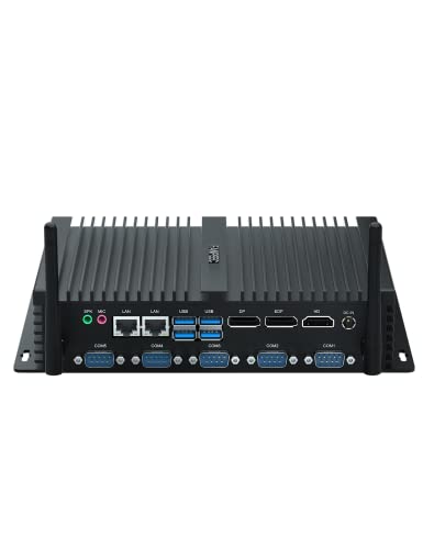 FANPEEC Fanless Industrial Mini Desktop Computer i7 8550U Windows 11 Pro 16GB RAM 512GB SSD, Mini PC Support Triple Screens Display with 4K EDP+HD+DP, Wake On LAN, Auto Power On von FANPEEC