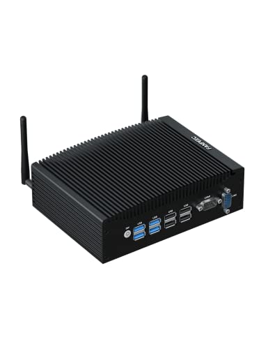 FANPEEC Fanless Mini PC Core i3 6157U, Industrial PC Windows 10 Pro 32 GB RAM 256 GB SSD, Desktop PC WiFi 5, BT 4.2, 4 x USB 3.0, 4 x USB 2.0, 2 Ethernet Ports, 2 x HD Desktop Mini Computers von FANPEEC