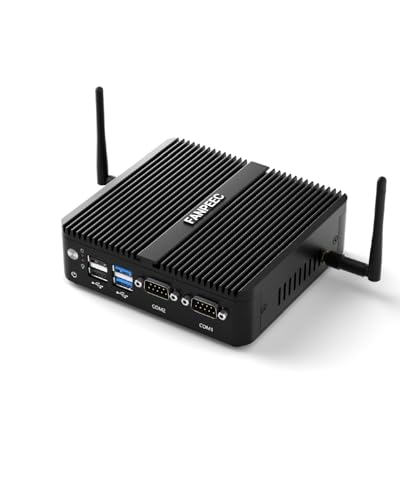 FANPEEC Firewall Mini PC Windows 11 Pro, Lüfterloser Industrie Mini Computer PC Celeron J4125 16GB RAM 512GB SSD Mini Computer PC 2 LAN Anschlüsse, 2 * RS232 COM, 4K HD + VGA, Desktop PC von FANPEEC