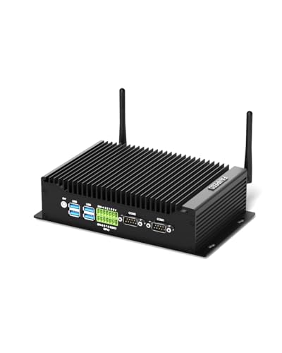 FANPEEC Windows 11 Pro Industrie PC Core i5 8260U Mini PC 16GB RAM 256GB SSD, Lüfterloser PC 4K HD+HD+DP, WiFi 5, BT 4.2, GPIO, 2 x Gigabit LAN, Desktop Computer Wake On LAN, Fanless Mini Computer von FANPEEC