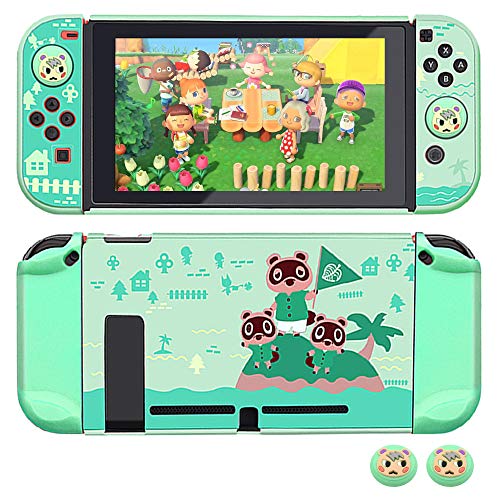 Dockable Case für Nintendo Switch, FANPL Schutzhülle für Nintendo Switch und Joy Con Controller mit 2 Marshal Design Daumengriffen - (für Animal Crossing Island Version) von FANPL