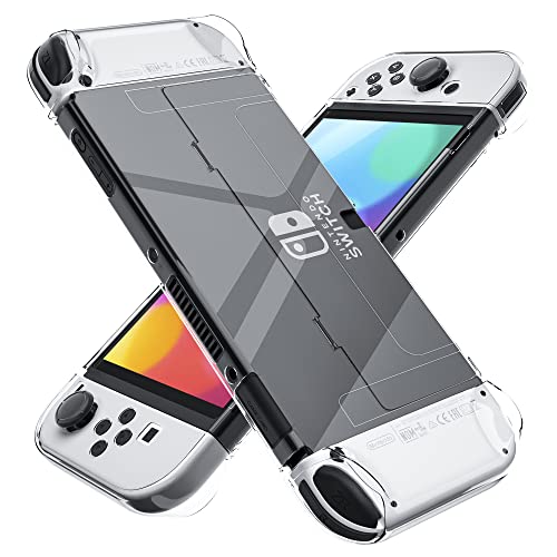 [Verbesserte Version] Andockbare Klarsichthülle für Nintendo Switch OLED 2021, FANPL-Schutzhülle für Switch OLED und Joy Con Controller – stark und langlebig, fällt Nicht leicht ab von FANPL
