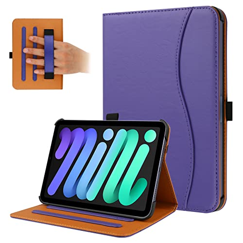 FANRTE Schutzhülle für iPad Mini 6 2021 (8,3 Zoll), Multi-Winkel Betrachtung Folio Stand Schutzhülle, mit automatische Wake/Sleep Funktion, Kompatibel mit iPad Mini 6 Generation 2021, (Violett) von FANRTE
