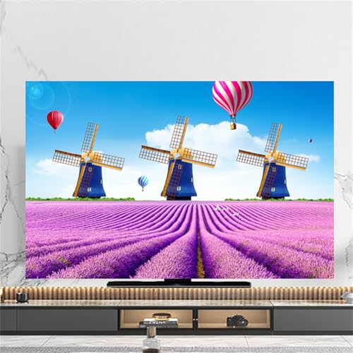 FANSU 3D Landschaft Muster Hülle Staubschutzhülle, Bildschirm Staubschutz für Fernsehen Universal, Hängend/Desktop Indoor Bildschirm Staubschutz TV Schutzhülle für Den (Lavendel,45-48 Zoll) von FANSU