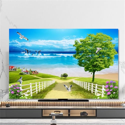 FANSU 3D Landschaft Muster Hülle Staubschutzhülle, Bildschirm Staubschutz für Fernsehen Universal, Hängend/Desktop Indoor Bildschirm Staubschutz TV Schutzhülle für Den (Park,70 Zoll) von FANSU