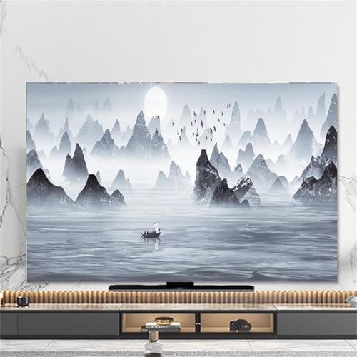 FANSU Blauer Himmel Landschaft Hülle Staubschutzhülle, Bildschirm Staubschutz für Fernsehen Universal, Hängend/Desktop Indoor Bildschirm Staubschutz TV Schutzhülle für Den (Berge,55 Zoll) von FANSU