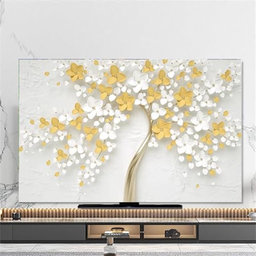 FANSU Blauer Himmel Landschaft Hülle Staubschutzhülle, Bildschirm Staubschutz für Fernsehen Universal, Hängend/Desktop Indoor Bildschirm Staubschutz TV Schutzhülle für Den (Blumen,40-43 Zoll) von FANSU