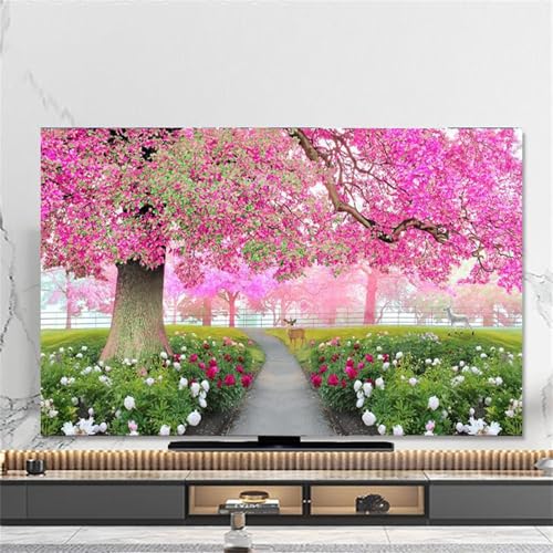 FANSU Blauer Himmel Landschaft Hülle Staubschutzhülle, Bildschirm Staubschutz für Fernsehen Universal, Hängend/Desktop Indoor Bildschirm Staubschutz TV Schutzhülle für Den (Garten,45-48 Zoll) von FANSU