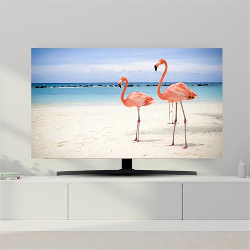 FANSU Eleganter Druck Hülle Staubschutzhülle, Bildschirm Staubschutz für Fernsehen Universal, Hängend/Desktop Indoor Bildschirm Staubschutz TV Schutzhülle für Den (Flamingo,55 Zoll) von FANSU