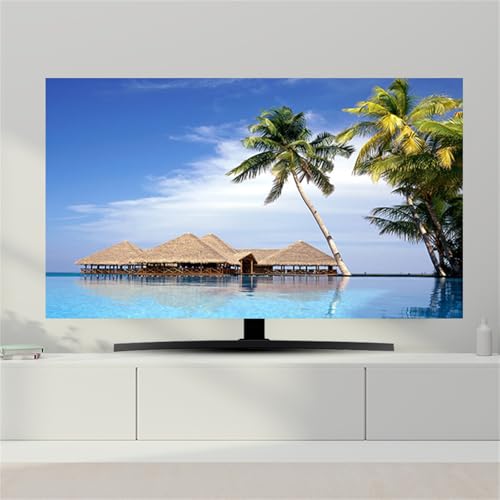 FANSU Eleganter Druck Hülle Staubschutzhülle, Bildschirm Staubschutz für Fernsehen Universal, Hängend/Desktop Indoor Bildschirm Staubschutz TV Schutzhülle für Den (Palme,80 Zoll) von FANSU