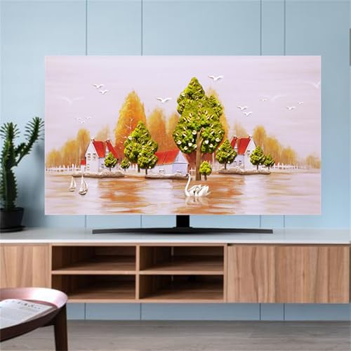 FANSU Moderner Druck Hülle Staubschutzhülle, Bildschirm Staubschutz für Fernsehen Universal, Hängend/Desktop Indoor Bildschirm Staubschutz TV Schutzhülle für Den (Bäume,37-39 Zoll) von FANSU