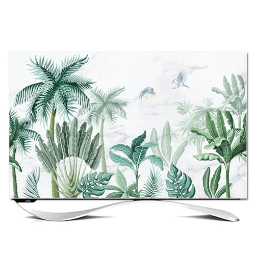 FANSU Pflanzendruck Hülle Staubschutzhülle, Bildschirm Staubschutz für Fernsehen Universal, Hängend/Desktop Indoor Bildschirm Staubschutz TV Schutzhülle für Den (Palmen,45-48 Zoll) von FANSU