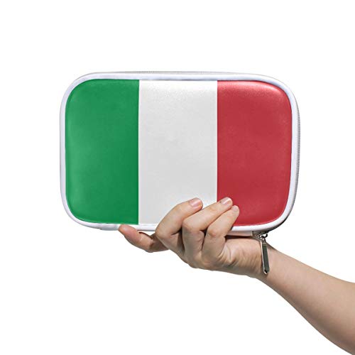 FANTAZIO Stifteorganizer Flagge Italiens PU-Leder Kosmetiktasche Stiftebox Groß für Bleistifte oder Make-up Pinsel von FANTAZIO