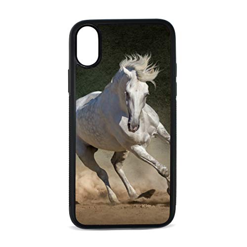 FANTAZIO iPhone X Schutzhülle Weiß Pferd Laufen Anti-Kratzer Stoßdämpfung Cover Case? von FANTAZIO