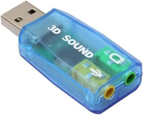 Externe 5.1 USB Stereo Soundkarte USB 2.0 auf 3D Audio Soundkarte Adapter Virtual 5.1 Kanal für Windows und Mac, PC, Notebook mit 3,5 mm Kopfhörer und Mikrofon von FANTIA