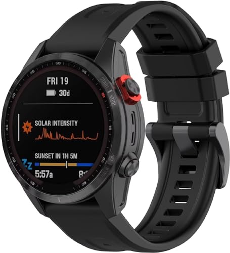 FANYUAN Armband kompatibel mit Garmin Fenix 7S Pro, Weiches Silikon Uhrenarmband, Verschleißfest, Ersatzarmband für Garmin Fenix 7S Pro.(Schwarz) von FANYUAN
