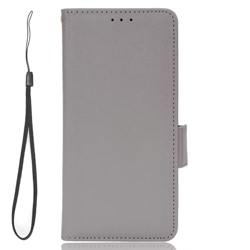 FANYUAN Handyhülle für Sharp Aquos Wish5 Hülle, Mit Kartenfach und Standfunktion, Premium Leder Flip Cover Brieftasche Case, Schutzhülle für Sharp Aquos Wish5.(Grau) von FANYUAN