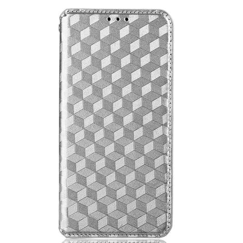FANYUAN Handyhülle für Sharp Aquos Wish5 Hülle, Mit Kartenfach und Standfunktion, Premium Leder Flip Cover Brieftasche Case, Schutzhülle für Sharp Aquos Wish5.(Silber) von FANYUAN