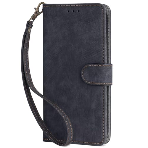 FANYUAN Handyhülle für Tecno Camon 40 Premier 5G Hülle, Mit Kartenfach und Standfunktion, Premium Leder Flip Cover Brieftasche Case, Schutzhülle für Tecno Camon 40 Premier 5G.(Schwarz) von FANYUAN