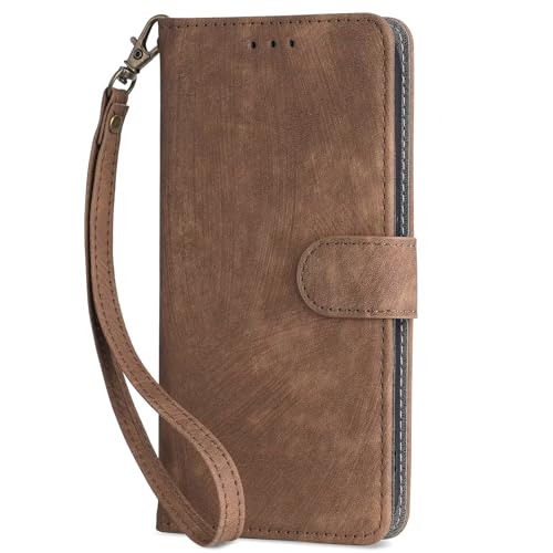FANYUAN Handyhülle für ZTE Blade V70 Max Hülle, Mit Kartenfach und Standfunktion, Premium Leder Flip Cover Brieftasche Case, Schutzhülle für ZTE Blade V70 Max.(Braun) von FANYUAN
