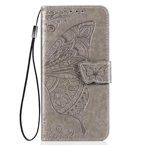 FANYUAN Handyhülle für vivo V50e Hülle, Mit Kartenfach und Standfunktion, Premium Leder Flip Cover Brieftasche Case, Schutzhülle für vivo V50e.(Grau) von FANYUAN