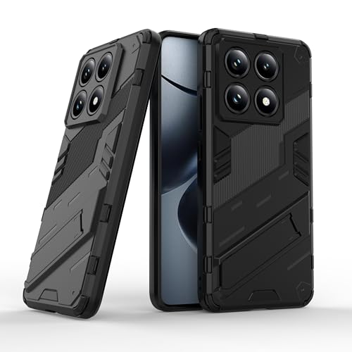 FANYUAN Hülle für Xiaomi 14T Pro 5G, Soft TPU + Hard PC, Ganzkörper Robuste Stoßfeste Schutzhülle, Standfunktion, Handyhülle Cover Case für Xiaomi 14T Pro 5G.(Schwarz) von FANYUAN