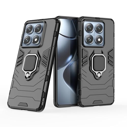 FANYUAN Hülle für Xiaomi 14T Pro 5G, Soft TPU + Hard PC, Ganzkörper Robuste Stoßfeste Schutzhülle, Standfunktion, Handyhülle Cover Case für Xiaomi 14T Pro 5G.(Schwarz) von FANYUAN