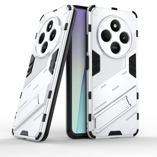 FANYUAN Hülle für Xiaomi Redmi 14C, Soft TPU + Hard PC, Ganzkörper Robuste Stoßfeste Schutzhülle, Standfunktion, Handyhülle Cover Case für Xiaomi Redmi 14C.(Silber) von FANYUAN
