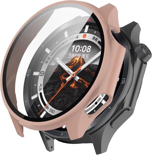FANYUAN Oppo Watch X2 Mini Schutzhülle + Bildschirmfilm, PC-Material Stoßfestes Case, HD klare Folie, Kratzfest, Hülle Kompatibel mit Oppo Watch X2 Mini.(Rosa) von FANYUAN