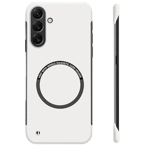 FAOMSEBS Magnetisch ohne Rand für Samsung S24+ / S24 Plus, kompatibel mit MagSafe (Gefühl von bloßem Metall) Dünne Antishock Schutzhülle für Samsung Galaxy S24 Plus MagSafe 6,7 Zoll 2024, Weiß von FAOMSEBS