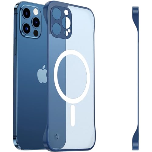 FAOMSEBS Magnetische Randlose Schutzhülle für iPhone 15 Pro Max für MagSafe [Leistungsstarkes Magnet] (nacktes Metallgefühl) Schutzhülle Slim Matt Durchscheinend Antishock für iPhone 15 Pro Max Cover von FAOMSEBS