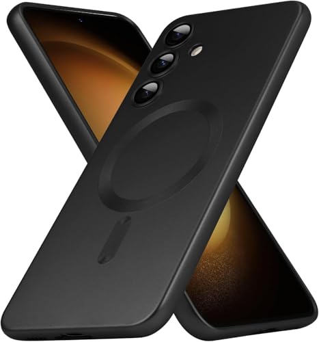 FAOMSEBS Magnetische Schutzhülle für Samsung S23 FE, kompatibel mit MagSafe [Kamera-Objektivschutz], weiche Schutzhülle für Samsung Galaxy S23 FE Case 6,4 Zoll 2023, Schwarz von FAOMSEBS