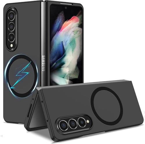 FAOMSEBS Magnetische Schutzhülle für Samsung Z Fold 3 für Magsafe [Metallgefühl] [Stark Magnetisch] Kabelloses Aufladen Schutzhülle für Samsung Galaxy Z Fold 3, schlanke Passform, leicht, stoßfest von FAOMSEBS