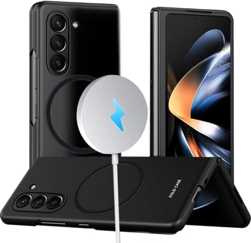 FAOMSEBS Magnetische Schutzhülle für Samsung Z Fold 5 für Magsafe [Metallgefühl] [Stark Magnetisch] Kabelloses Aufladen Schutzhülle für Samsung Galaxy Z Fold 5, schlanke Passform, leicht, stoßfest von FAOMSEBS