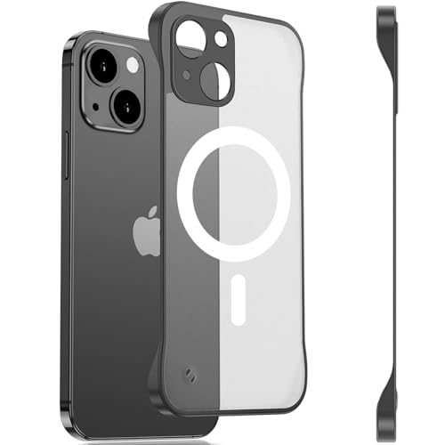 FAOMSEBS Magnetische randlose Schutzhülle für iPhone 13 Mini für MagSafe (Gefühl von nackten Metallen) [matt durchscheinend] [Leistungsstarke Magnet] Dünne Schutzhülle für iPhone 13 Mini Antishock 5,4 von FAOMSEBS