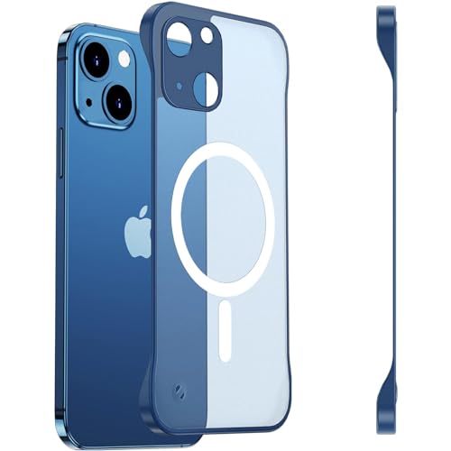 FAOMSEBS Magnetische randlose Schutzhülle für iPhone 13 Mini für MagSafe (Gefühl von nackten Metallen) [matt durchscheinend] [Leistungsstarke Magnet] Dünne Schutzhülle für iPhone 13 Mini Antishock 5,4 von FAOMSEBS