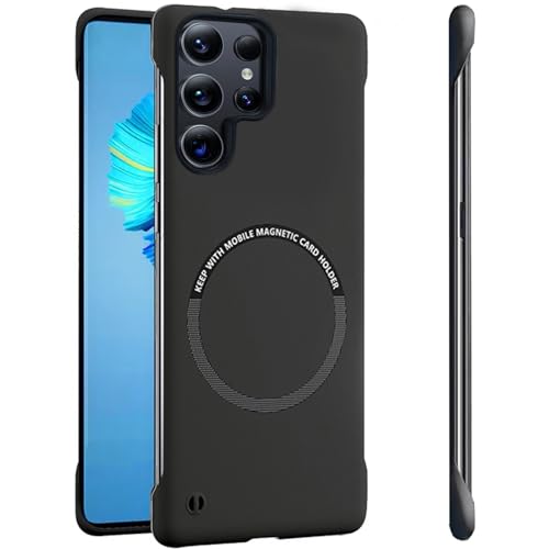 FAOMSEBS Randlos-Mag für Samsung Galaxy S22 Ultra Hülle für MagSafe (Haptische von Bare Metal) [Stark Magnetisch] Dünn Stoßfest Handyhülle Samsung S22 Ultra Case, Handy Hülle Slim Schutzhülle, Schwarz von FAOMSEBS