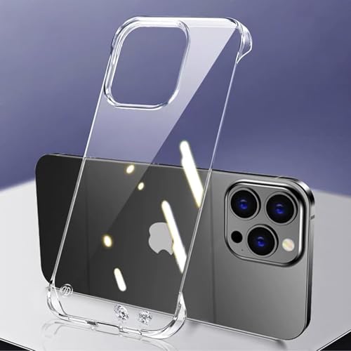 FAOMSEBS Schutzhülle für iPhone 15 Pro, transparent, ohne Rand (Gefühl von blankem Metall) [ultradünn wie ohne Hülle] Antishock Cover iPhone 15 Pro Case schnelle Wärmeableitung Cover 6,1 Zoll von FAOMSEBS