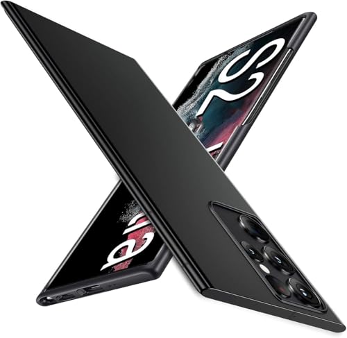 FAOMSEBS Slim Fit für Samsung Galaxy S21 Ultra Hülle [Ultra dünn wie keine Hülle] [Matte Hautgefühl] [Anti-Rutsch & schweißfest] Schutzhülle für Samsung S21 Ultra, Slim Handyhülle 2021, Schwarz von FAOMSEBS