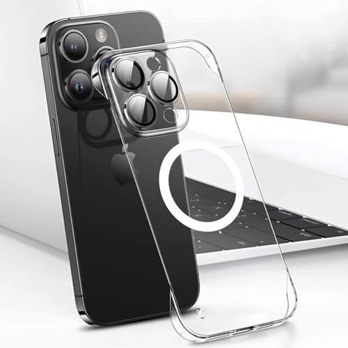 FAOMSEBS Transparente Schutzhülle für iPhone 16 Pro, kompatibel mit MagSafe [Kamera-Objektivschutz] (Gefühl von nackten Metallen) magnetische dünne Schutzhülle für iPhone 16 Pro Cover von FAOMSEBS
