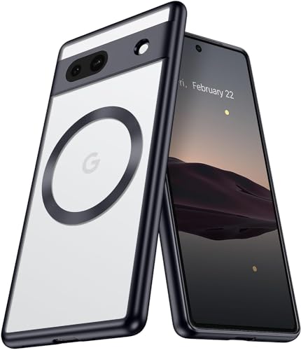 FAOMSEBS für Google Pixel 7a Hülle für MagSafe Kristallklar (Stabile Magnetisch) [Fallgetestet aus 10Fuß Höhe] Handy Hülle Weich Stoßfest Handyhülle Google Pixel 7a Case Schutzhülle Slim, Schwarz von FAOMSEBS