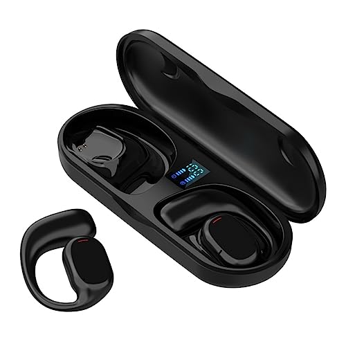 FAOONNMY Hängende Ohr Drahtlose Knochenleitung Kopfhörer Bluetooth 5.1, Offene IPX5 wasserdichte Geräuschunterdrückung Nicht im Ohr Kopfhörer, Geeignet für Sport, Laufen, Radfahren, Fitness Black von FAOONNMY