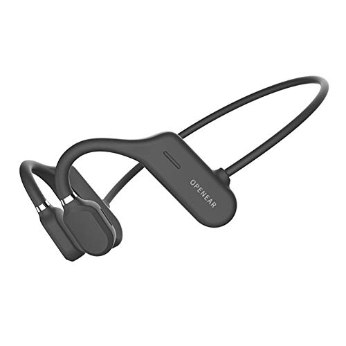 FAOONNMY Kabellos Bluetooth 5.0 Sport Kopfhörer mit Knochenleitung, Open-Ear Wireless Headset zum Laufen, Drahtlose Sportkopfhörer IPX5 Schweißfest, HiFi 6D Stereo, Geschenk für Männer Frauen Black von FAOONNMY