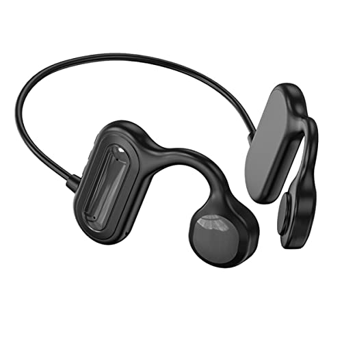 FAOONNMY Kabellos Sport Kopfhörer Bluetooth, Open-Ear Headset mit Geräuschunterdrückung Leichtes Wireless Stereo Kopfhörer Schweißfest für Laufen Joggen Wandern, Unterstützung TF-Karte Black von FAOONNMY