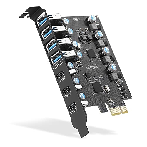 USB 3.0 PCIe Erweiterungskarte 7-Port(4A +3C), PCI Express USB Add in Karte 5Gbps USB 3.0 PCI Express Erweiterungskarte Interner USB3 Hub Konverter für Desktop PC Windows XP 7/8/8.1 MAC OS 10.8.2 von FARBOKO